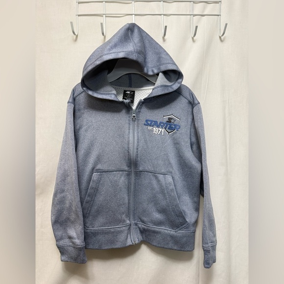 STARTER Kids Blue-Gray Zip-Up Hoodie (Youth 6-7) 0125 - Picture 2 of 11
